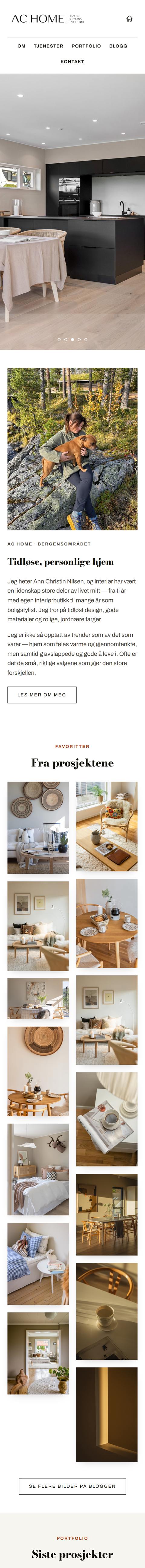 Nettsiden acbolig.no på mobil